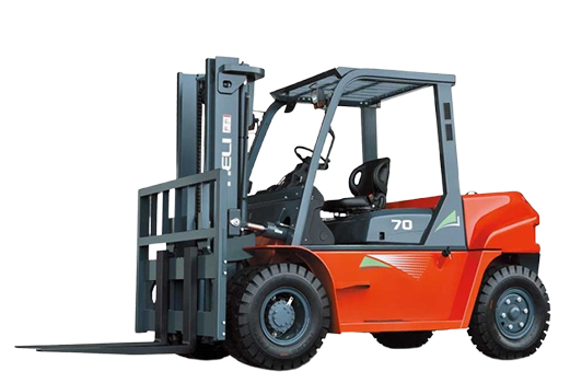 Red Forklifts with Diesel Counterbalance engine 