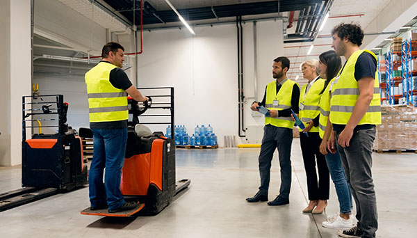 training students forklift